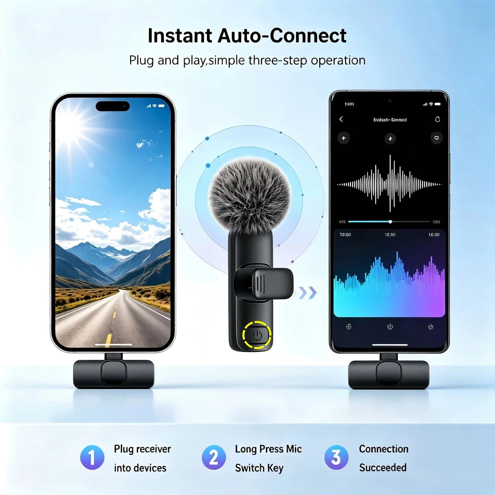 Wireless Lavalier Microphone for Content Creators