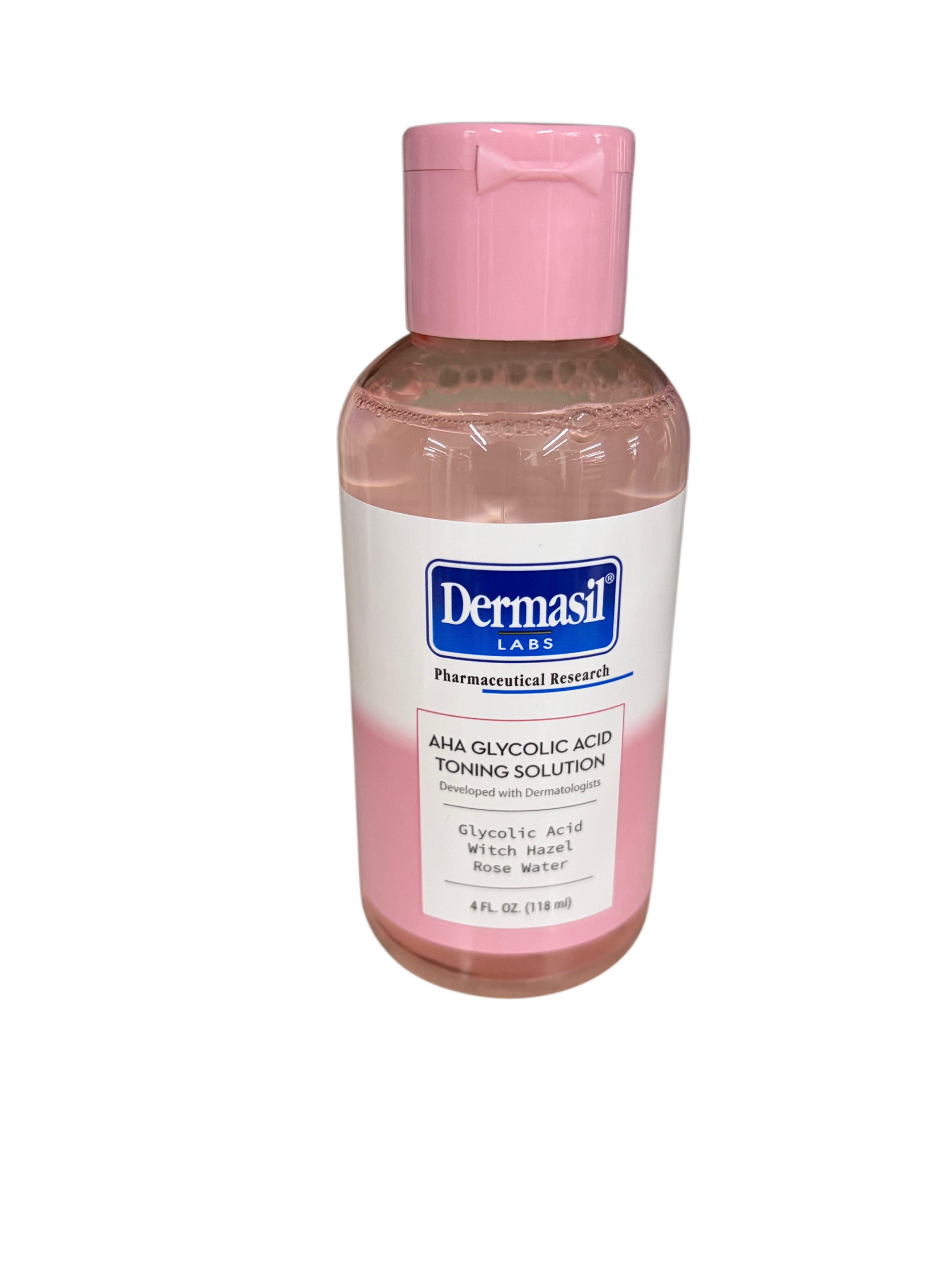 Dermasil Labs - AHA Glycolic Acid Toning Solution Witch Hazel Rose Water 4 fl oz (118 mL)